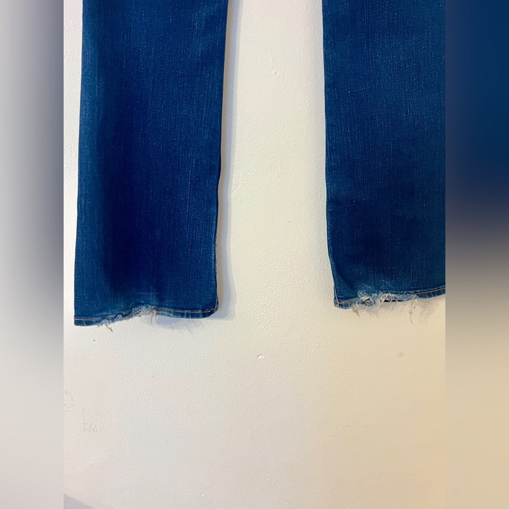 Gap 1969 Blue Jeans 27R Perfect Boot Dark Wash distressed - Picture 4 of 6